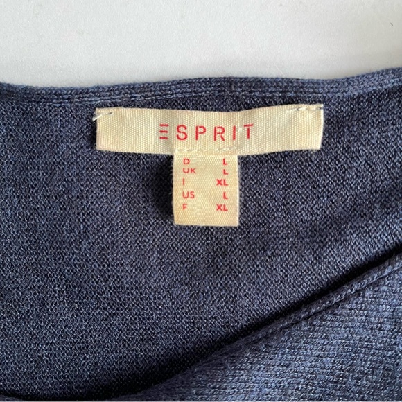 Esprit knit poncho sweater tassel detail Navy - Picture 8 of 11